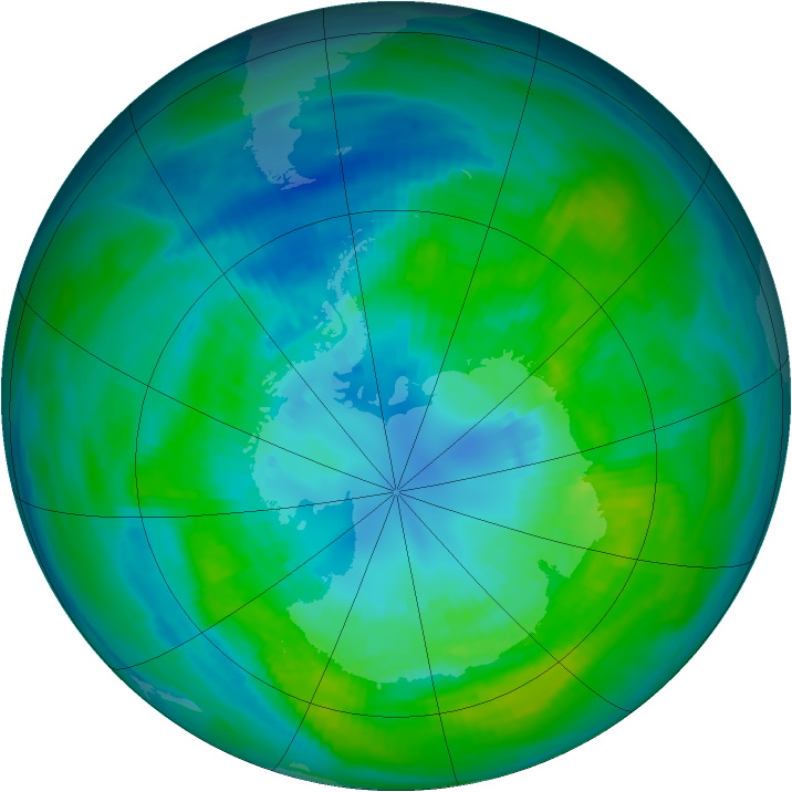 Antarctic ozone map for 07 April 1979